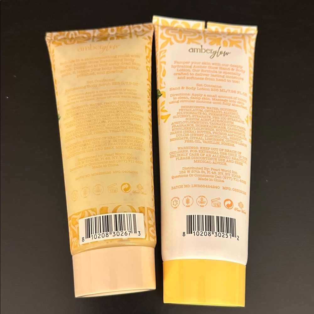 Amber Glow Sweet Lemon Hand & Body Lotion & Exfoliating Body Scrub set - Picture 2 of 2